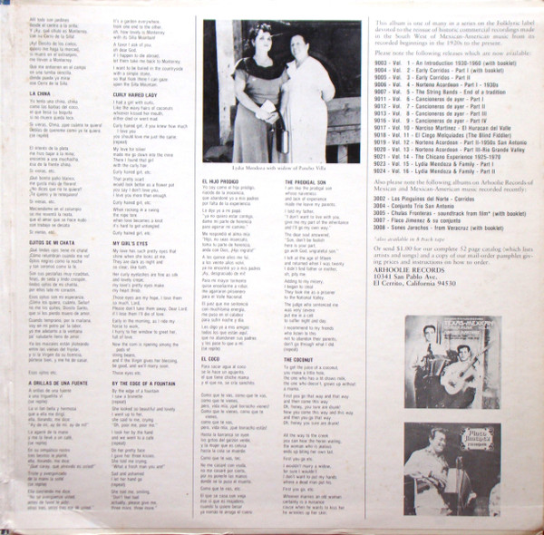 Lydia Mendoza - Part 1: First Recordings 1928 - 1938 | Folklyric Records (9023) - 3