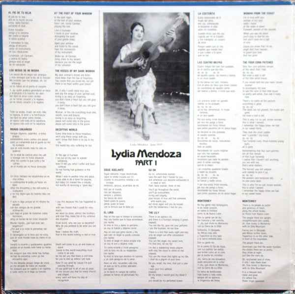Lydia Mendoza - Part 1: First Recordings 1928 - 1938 | Folklyric Records (9023) - 2