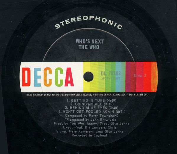 The Who - Who's Next | Decca (DL 79182) - 4