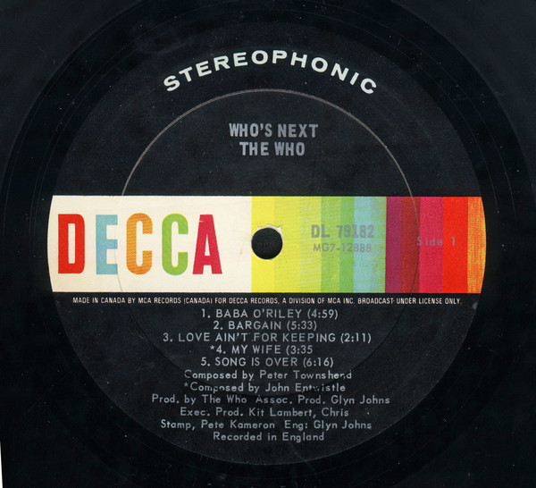 The Who - Who's Next | Decca (DL 79182) - 3