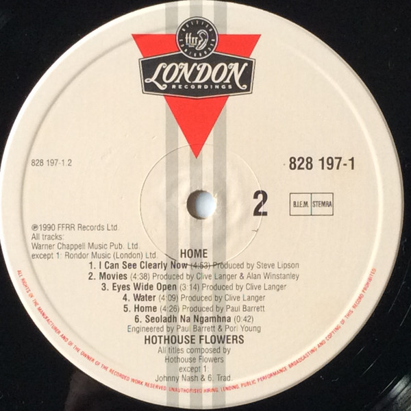 Hothouse Flowers - Home | London Records (828 197-1) - 4
