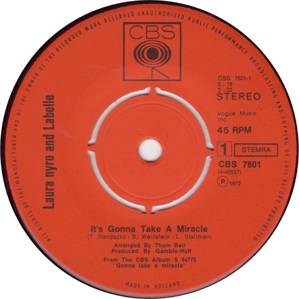 Laura Nyro And Labelle - It's Gonna Take A Miracle | CBS (CBS 7801) - 3