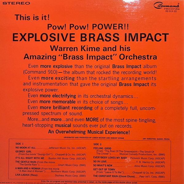 Warren Kime And His Brass Impact Orchestra - Explosive Brass Impact Vol. 2 | Command (RS 919-SD) - 2