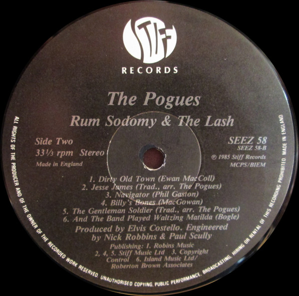 The Pogues - Rum Sodomy & The Lash | Stiff Records (SEEZ 58) - 4
