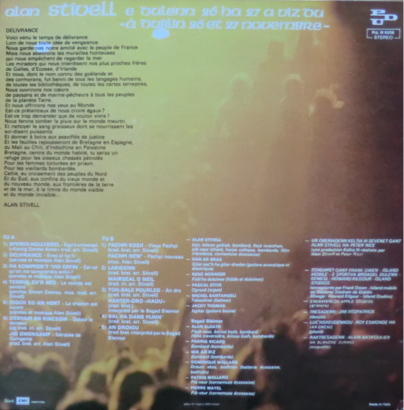 Alan Stivell - In Dublin - Am Baile Atha Cliath Yn Nulyn | PDU (Pld.M 6056) - 2