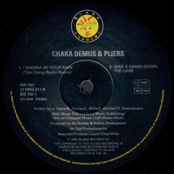 Chaka Demus & Pliers - I Wanna Be Your Man | Mango (12 MNG 817) - 4 Chaka Demus & Pliers - I Wanna Be Your Man | Mango (12 MNG 817) - 4