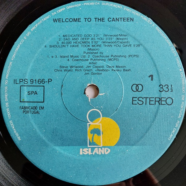 Traffic - Welcome To The Canteen | Island Records (ILPS 9166-P)