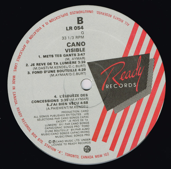 Cano - Visible | Ready Records (LR 054) - 4