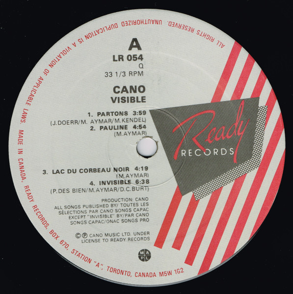 Cano - Visible | Ready Records (LR 054) - 3