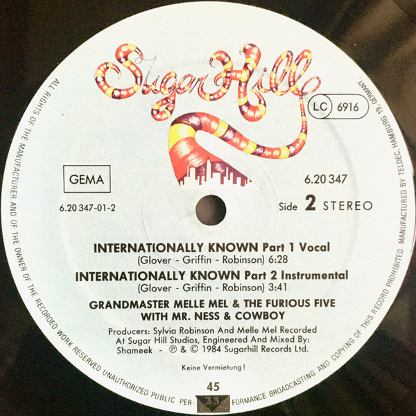 Grandmaster Melle Mel & The Furious Five - Beat Street / Internationally Known | Sugar Hill Records (6.20347) - 4