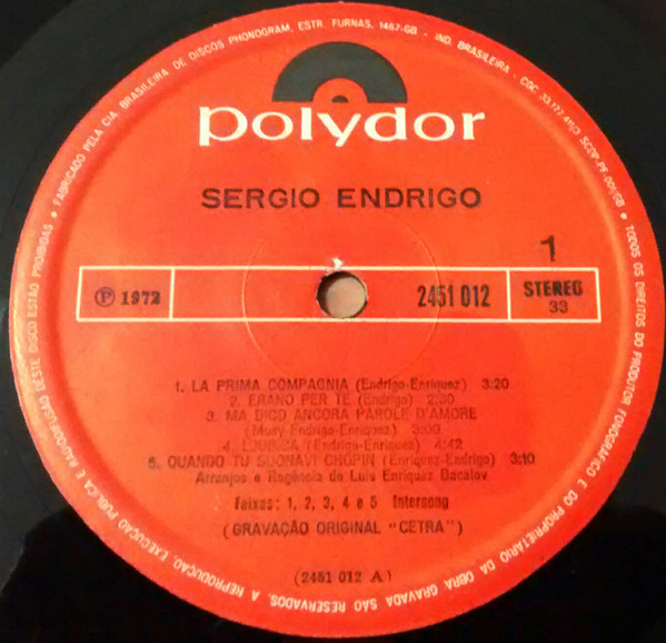 Sergio Endrigo - Sergio Endrigo | Polydor (2451012) - 3