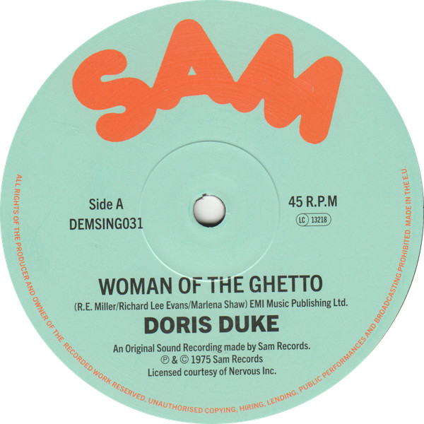 Doris Duke / Rhyze - Woman Of The Ghetto / Free | Sam Records (DEMSING031) - main Doris Duke / Rhyze - Woman Of The Ghetto / Free | Sam Records (DEMSING031) - main