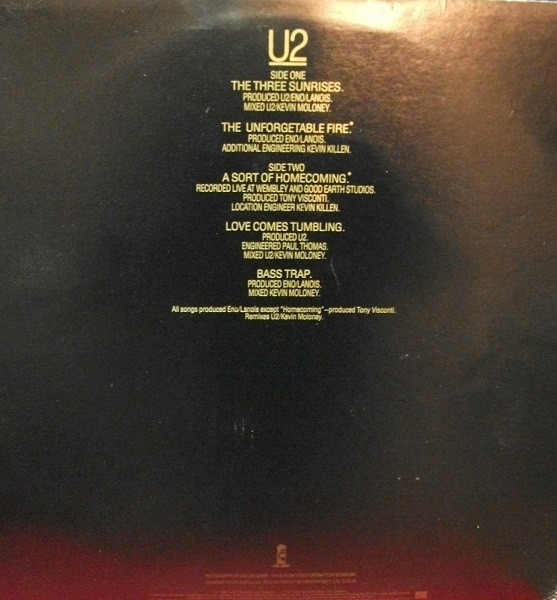 U2 - The Unforgettable Fire / A Sort Of Homecoming | Island Records (L-18002) - 2 U2 - The Unforgettable Fire / A Sort Of Homecoming | Island Records (L-18002) - 2