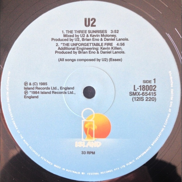 U2 - The Unforgettable Fire / A Sort Of Homecoming | Island Records (L-18002) - 3 U2 - The Unforgettable Fire / A Sort Of Homecoming | Island Records (L-18002) - 3