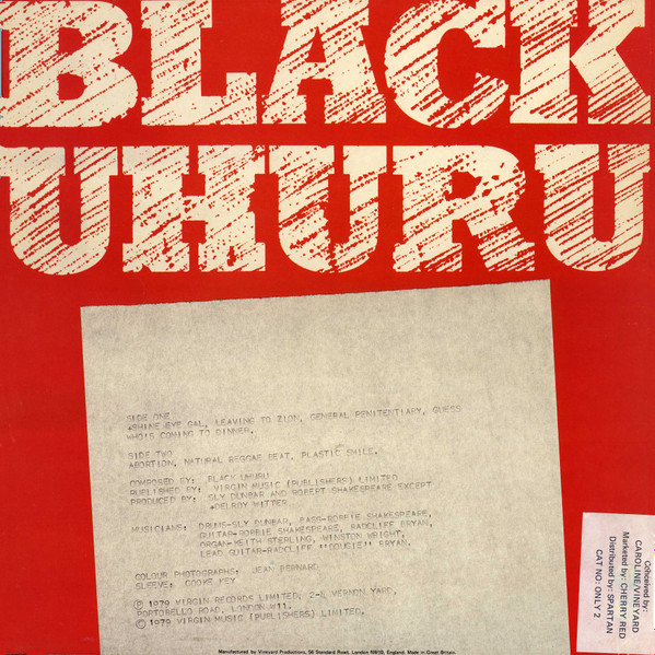 Black Uhuru - Black Uhuru | Virgin (ONLY 2) - 2 Black Uhuru - Black Uhuru | Virgin (ONLY 2) - 2