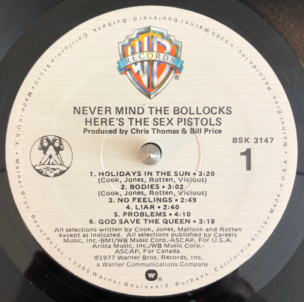 Sex Pistols - Never Mind The Bollocks Here's The Sex Pistols | Warner Bros. Records (BSK 3147) - 3