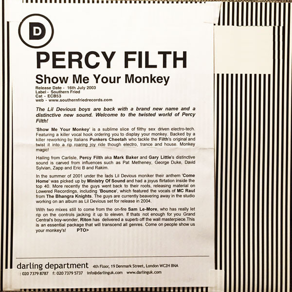 Percy Filth - Show Me Your Monkey | Southern Fried Records (ECB53P1) - 4