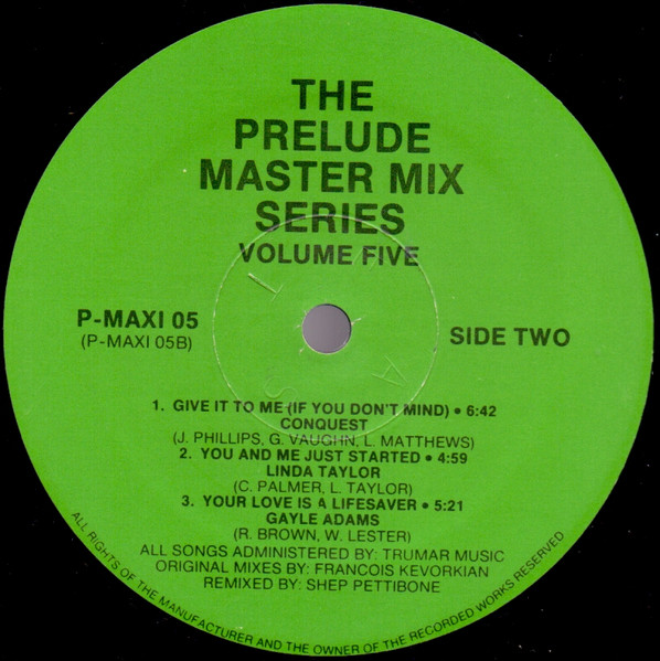 Various - The Prelude Master Mix Series – Volume Five | Not On Label (P-MAXI 05) - 2 Various - The Prelude Master Mix Series – Volume Five | Not On Label (P-MAXI 05) - 2