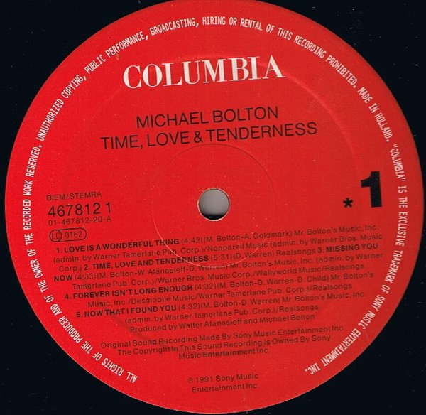 Michael Bolton - Time, Love & Tenderness | Columbia (467812 1) - 3