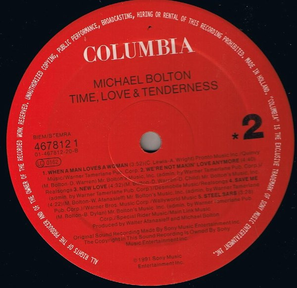 Michael Bolton - Time, Love & Tenderness | Columbia (467812 1) - 4
