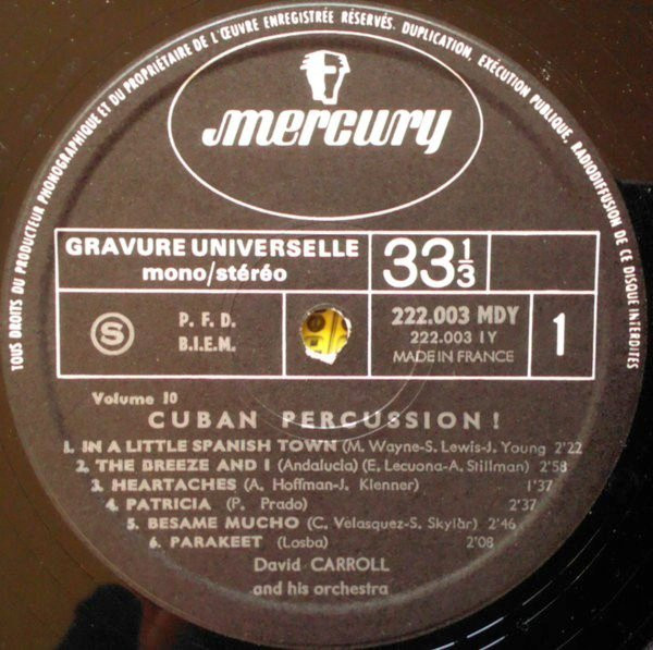 David Carroll & His Orchestra - Cuban Percussion ! | Mercury (222.003 MDY) - 3 David Carroll & His Orchestra - Cuban Percussion ! | Mercury (222.003 MDY) - 3