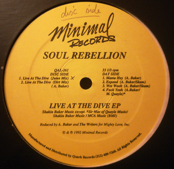 Soul Rebellion - Live At The Dive EP | Minimal Records (QAL-261) - main