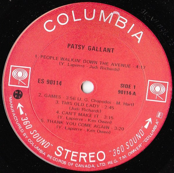 Patsy Gallant - Upon My Own | Columbia (ES-90114) - 4