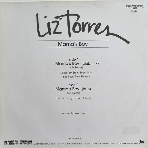 Liz Torres - Mama's Boy | ZYX Records (ZYX 5839) - 2