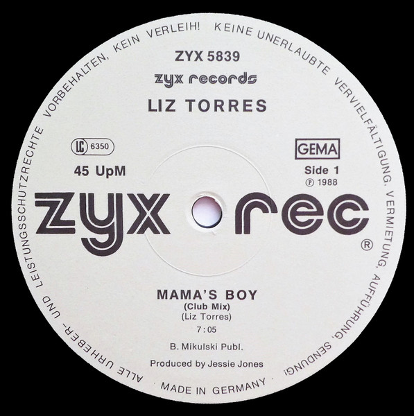 Liz Torres - Mama's Boy | ZYX Records (ZYX 5839) - 3