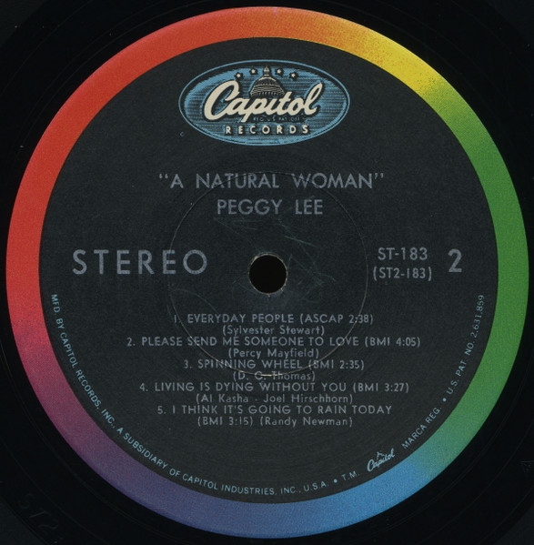 Peggy Lee - A Natural Woman | Capitol Records (ST-183) - 4 Peggy Lee - A Natural Woman | Capitol Records (ST-183) - 4