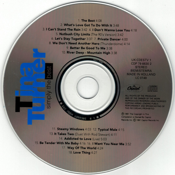 Tina Turner - Simply The Best | Capitol Records (CDP 79 66302) - 3 Tina Turner - Simply The Best | Capitol Records (CDP 79 66302) - 3