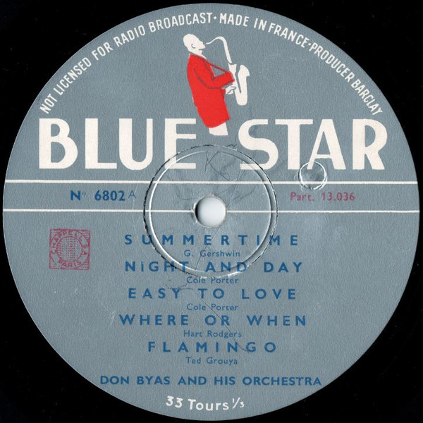 Don Byas Et Ses Rythmes - L'inimitable Don Byas Et Ses Rythmes Présente Les Plus Célèbres Mélodies Américaines | Blue Star (N° 6802) - 3
