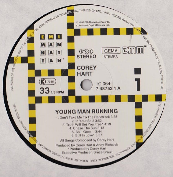 Corey Hart - Young Man Running | EMI-Manhattan Records (064 7 48752 1) - 3