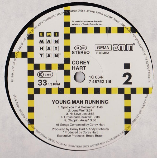 Corey Hart - Young Man Running | EMI-Manhattan Records (064 7 48752 1) - 4