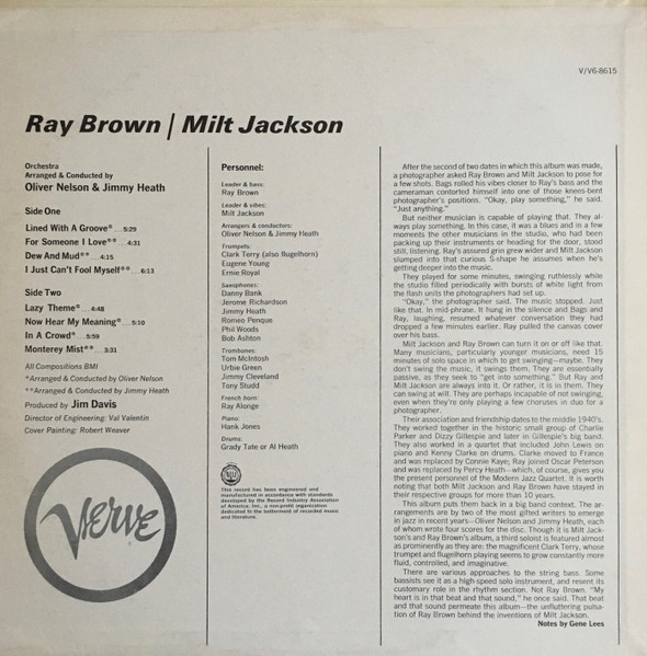Ray Brown / Milt Jackson - Ray Brown / Milt Jackson | Verve Records (V6-8615) - 2 Ray Brown / Milt Jackson - Ray Brown / Milt Jackson | Verve Records (V6-8615) - 2