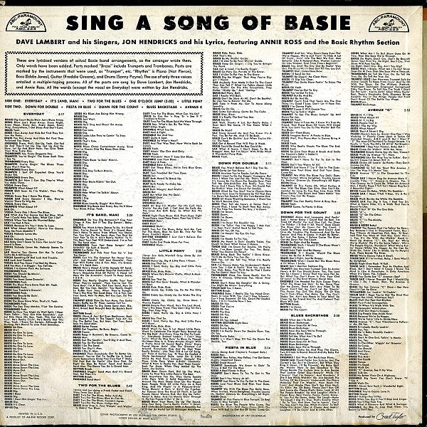 Lambert, Hendricks & Ross - Sing A Song Of Basie | ABC-Paramount (ABC-223) - 2 Lambert, Hendricks & Ross - Sing A Song Of Basie | ABC-Paramount (ABC-223) - 2