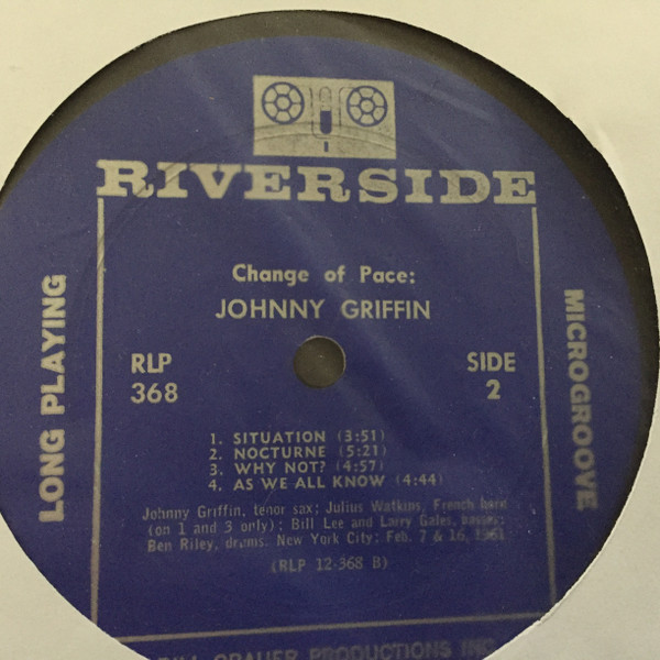 Johnny Griffin - Change Of Pace | Riverside Records (RLP 368) - 4 Johnny Griffin - Change Of Pace | Riverside Records (RLP 368) - 4