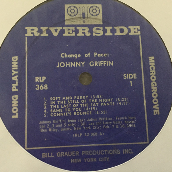 Johnny Griffin - Change Of Pace | Riverside Records (RLP 368) - 3 Johnny Griffin - Change Of Pace | Riverside Records (RLP 368) - 3