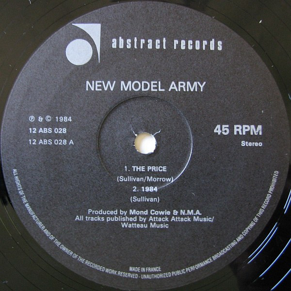 New Model Army - The Price | Abstract Records (12 ABS 028) - 3 New Model Army - The Price | Abstract Records (12 ABS 028) - 3