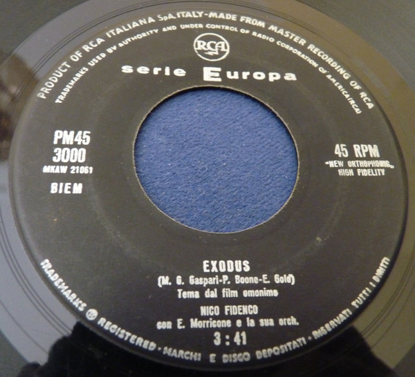 Nico Fidenco - Exodus | RCA Victor (PM45 3000) - 4