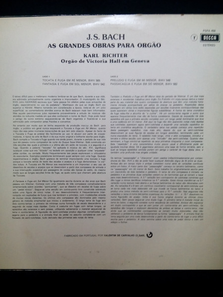 Johann Sebastian Bach , Karl Richter - Organ Recital | Decca (PSPA 459) - 2
