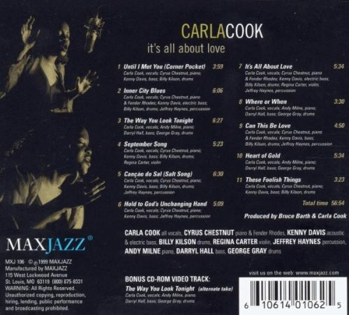 Carla Cook - It's All About Love | MAXJAZZ (MXJ 106) - 2