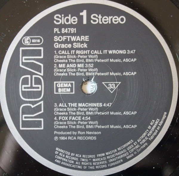 Grace Slick - Software | RCA (PL 84791) - 3