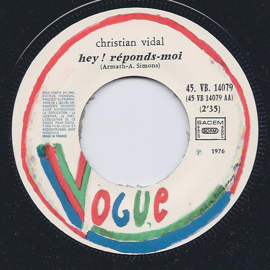 Christian Vidal - Julia / Hey ! Réponds Moi | Vogue (45.VB. 14 079) - 4