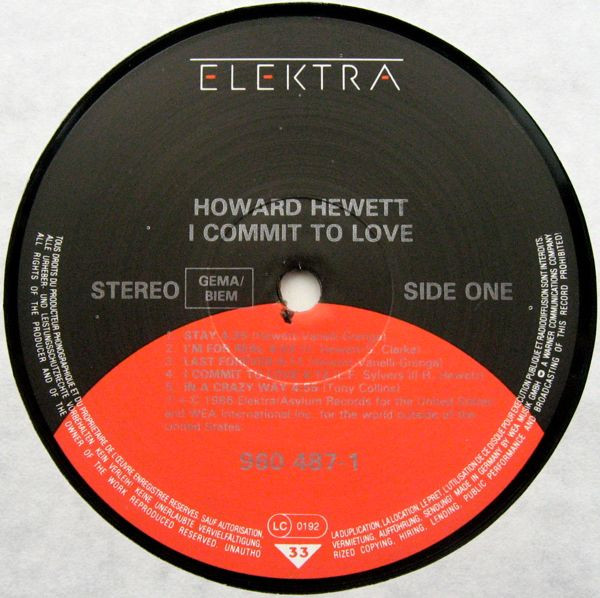 Howard Hewett - I Commit To Love | Elektra (960 487-1) - 3