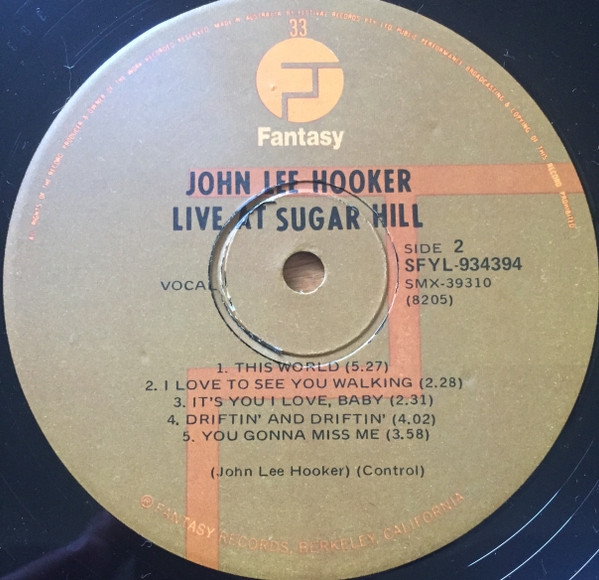 John Lee Hooker - Live At Sugar Hill | Fantasy (SFYL 934394) - 4