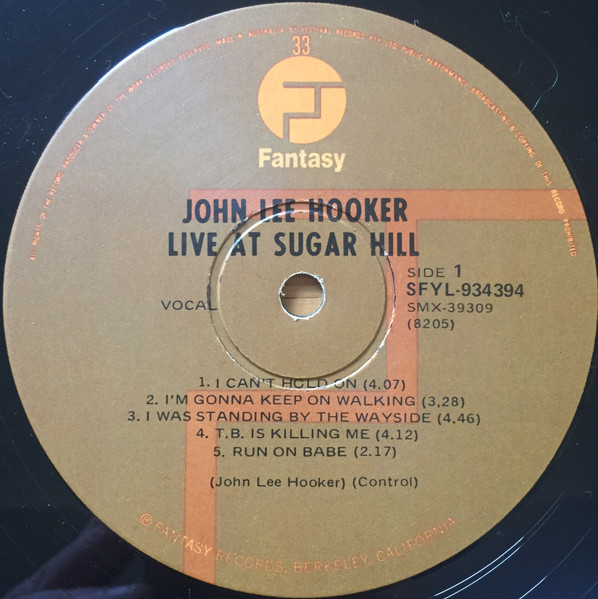 John Lee Hooker - Live At Sugar Hill | Fantasy (SFYL 934394) - 3