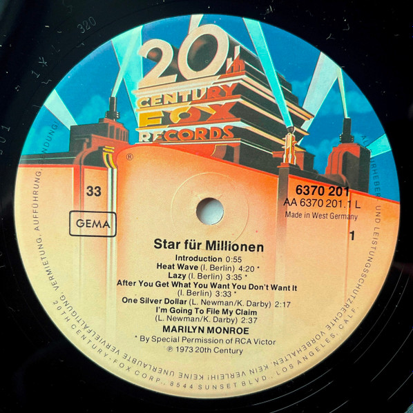 Marilyn Monroe - Star Für Millionen | 20th Century Fox Records (6370 201) - 3 Marilyn Monroe - Star Für Millionen | 20th Century Fox Records (6370 201) - 3