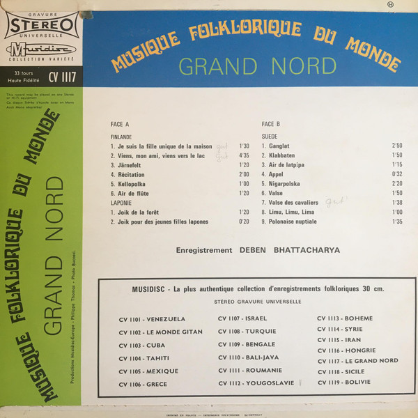 Deben Bhattacharya - Grand Nord | Musidisc (30 CV 1117) - 2 Deben Bhattacharya - Grand Nord | Musidisc (30 CV 1117) - 2