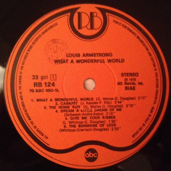 Louis Armstrong - What A Wonderful World | Record Bazaar (RB 124) - 3 Louis Armstrong - What A Wonderful World | Record Bazaar (RB 124) - 3